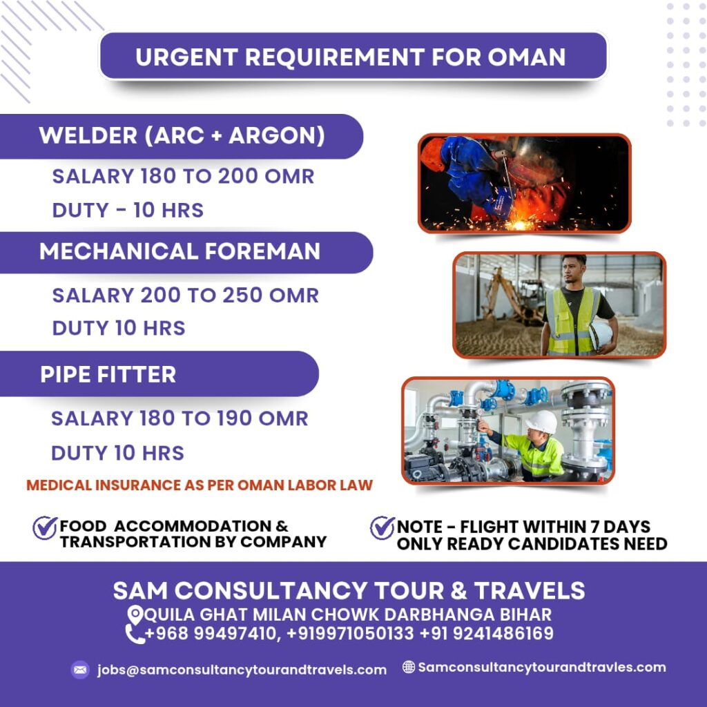 Oman Requirement For Welder & Fitter Welder Fitter Jobs Oman
